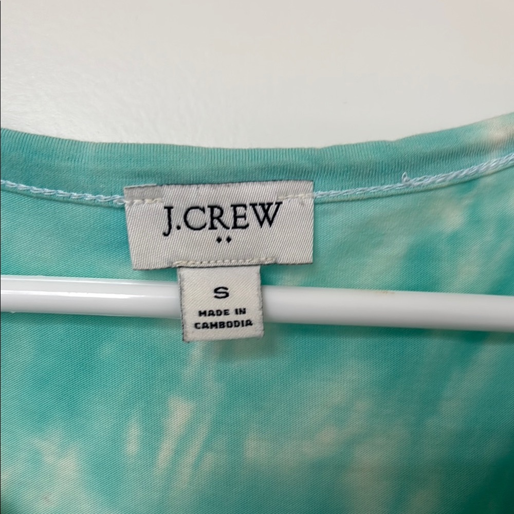 J. Crew Green and White Sleeveless Sundress (Size S)